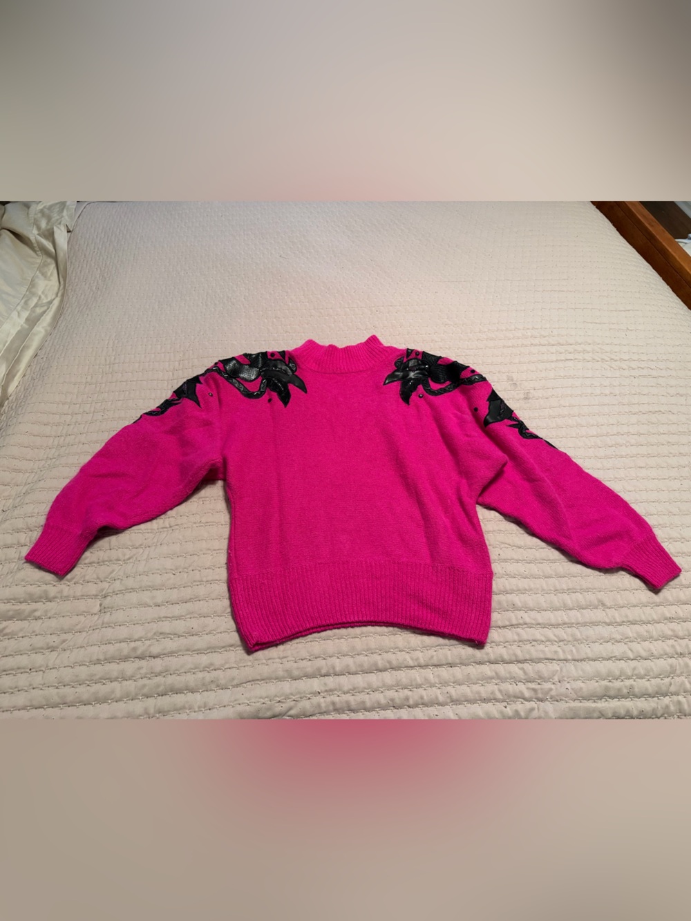 Bright Pink Embellished Women's Sweater